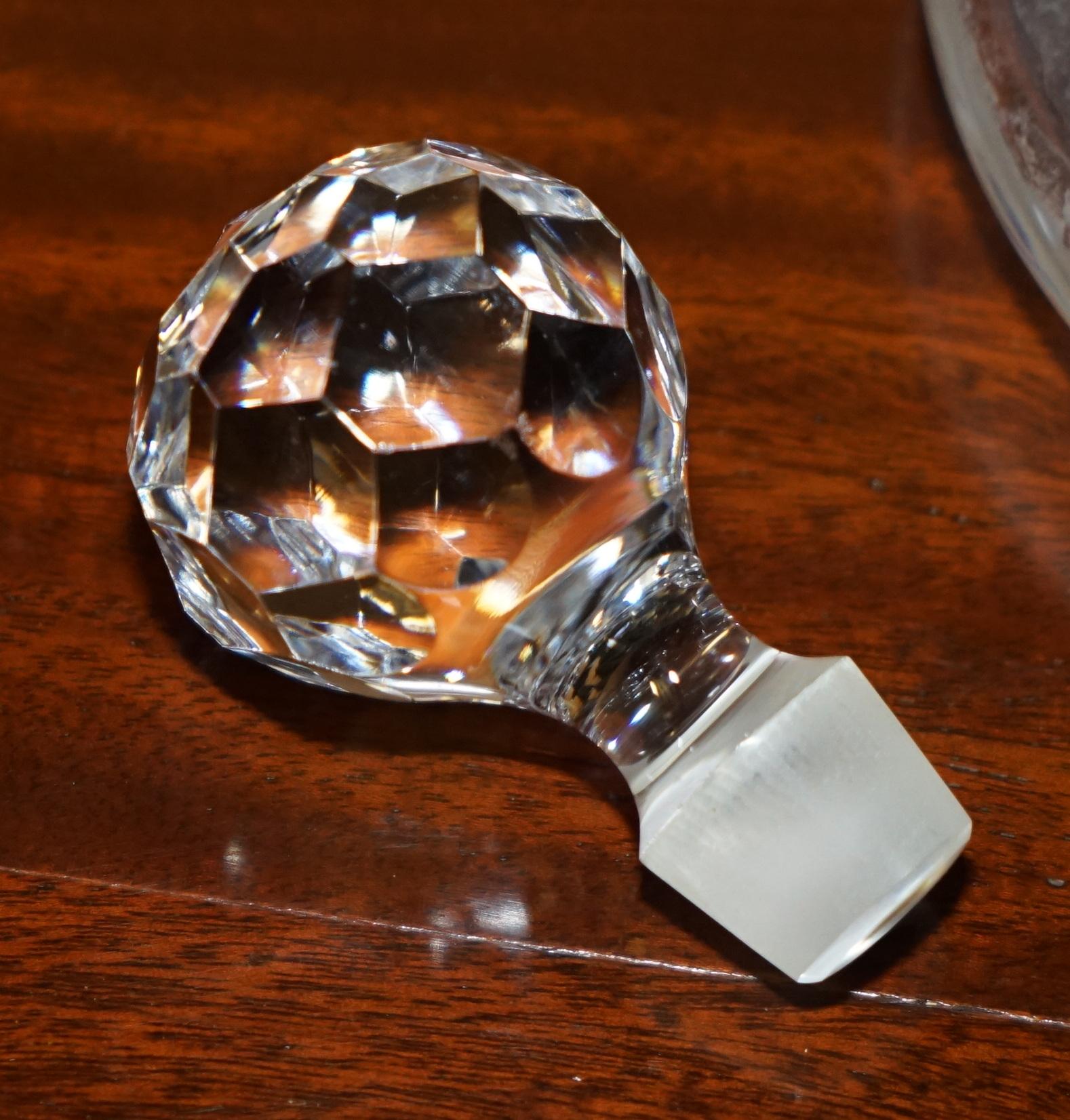English FiNE 1969 VINTAGE WINE OR SHERRY SPIRIT DECANTER WITH STERLING SILVER COLLAR For Sale