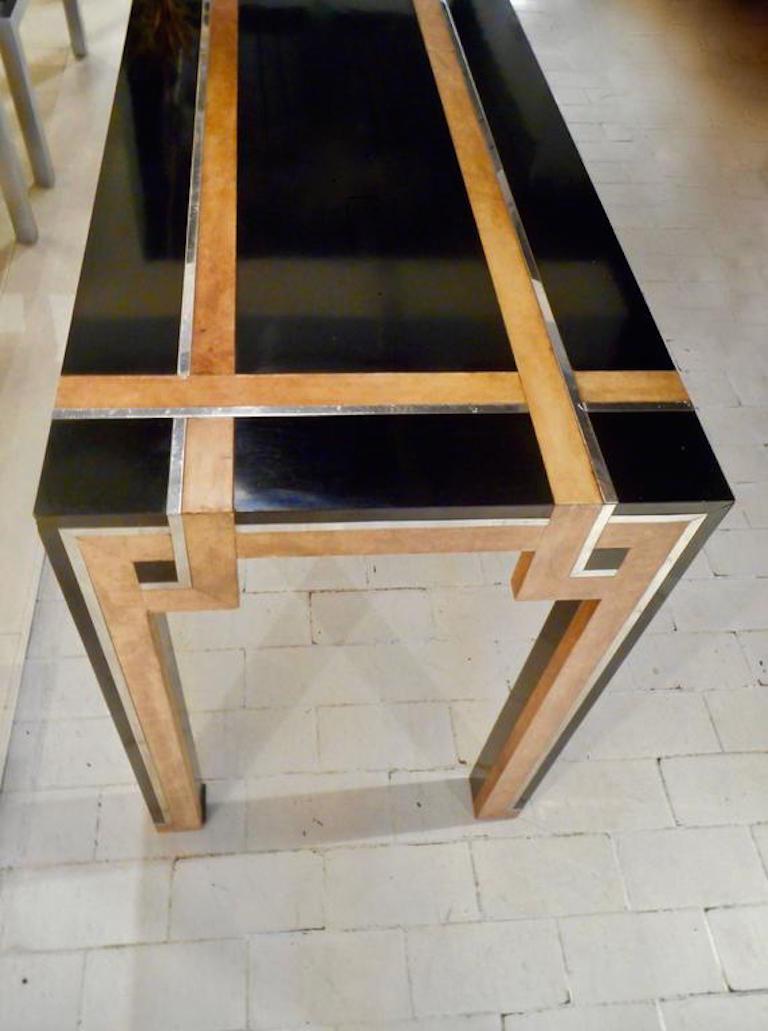 Mid-Century Modern Fine 1970s Geometric Pattern Console Table, France, 1975 For Sale