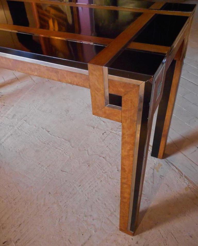 Laminated Fine 1970s Geometric Pattern Console Table, France, 1975 For Sale