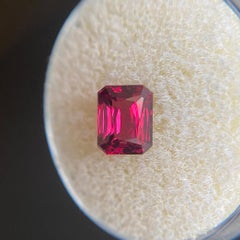 Fine 1.98ct Vivid Purple Red Rhodolite Garnet Emerald Octagon Cut Gem