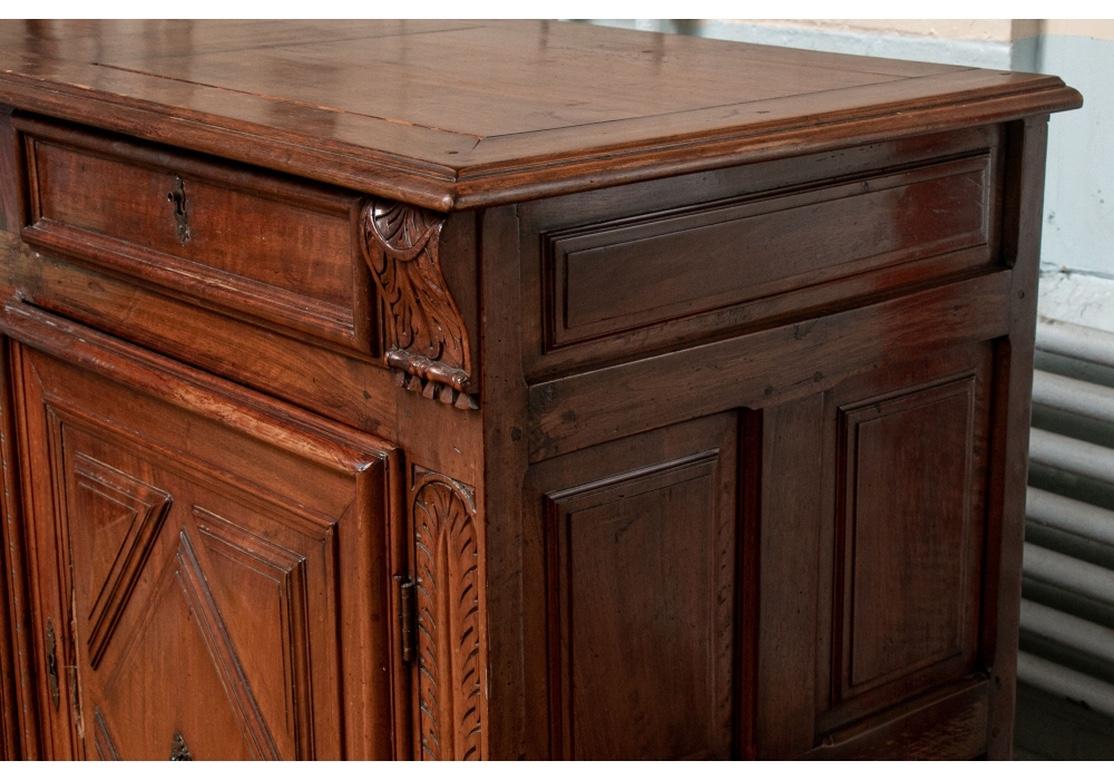 French Provincial Fine 19th C. Carved Mahogany Buffett Cabinet For Sale