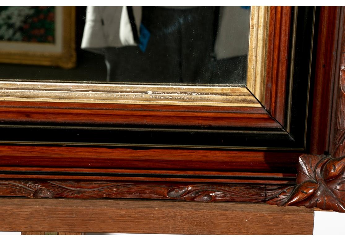 Fine 19th C. Carved Mahogany Mirror For Sale 1