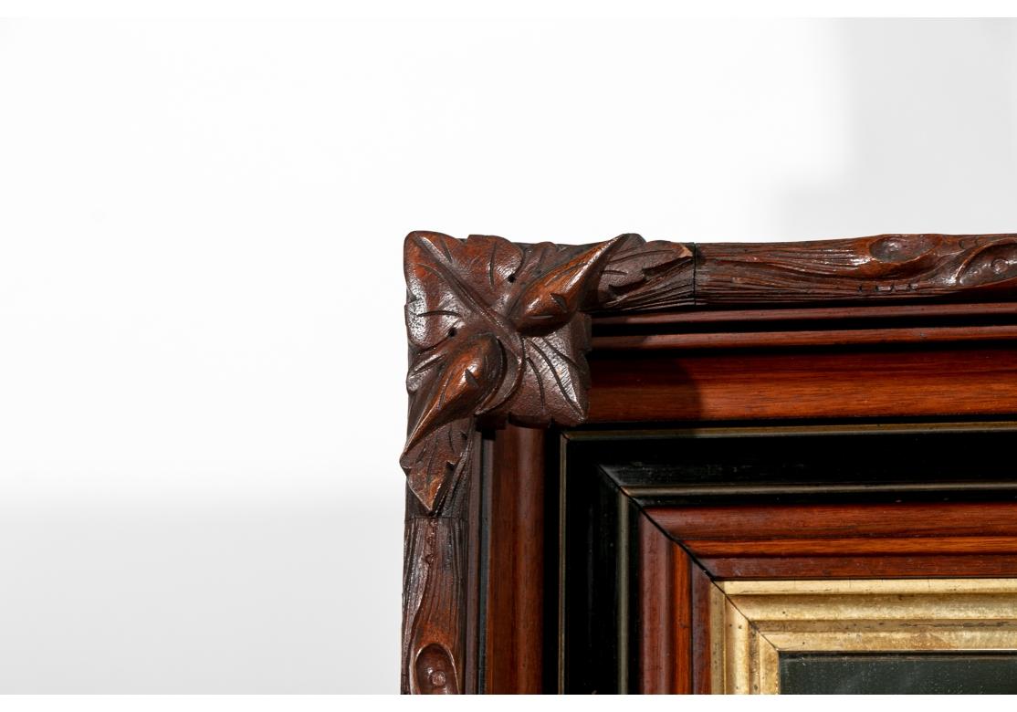 Fine 19th C. Carved Mahogany Mirror For Sale 2