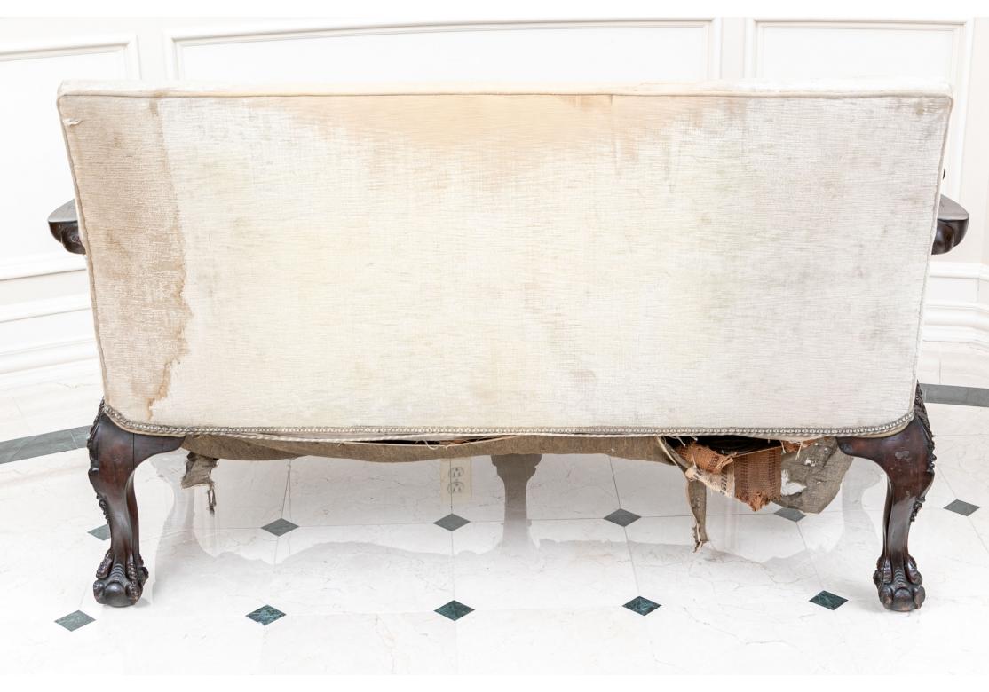 Fine 19th Century Carved Velvet Upholstered Sofa for Restoration For Sale 10