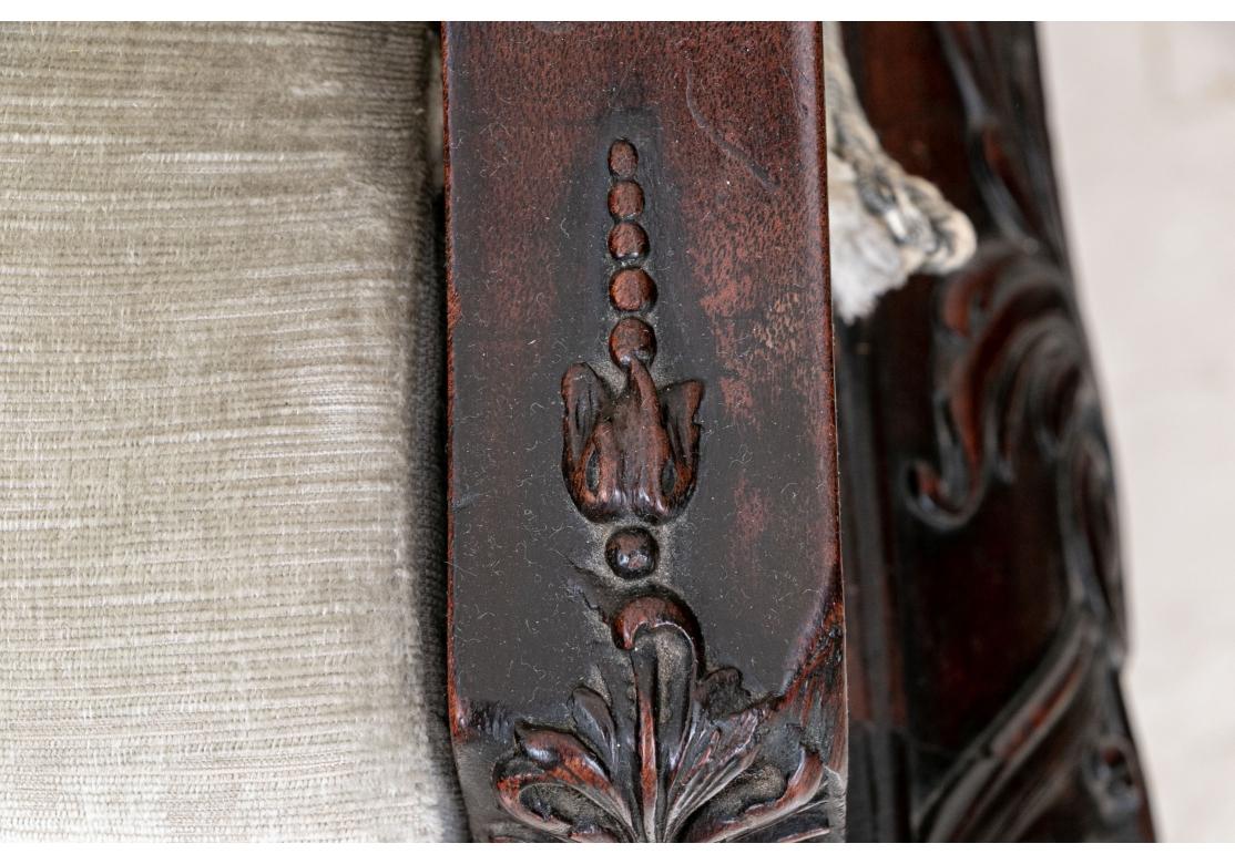 Fine 19th Century Carved Velvet Upholstered Sofa for Restoration For Sale 13