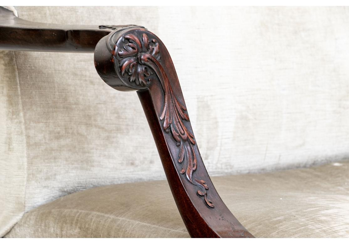 Fine 19th Century Carved Velvet Upholstered Sofa for Restoration For Sale 1