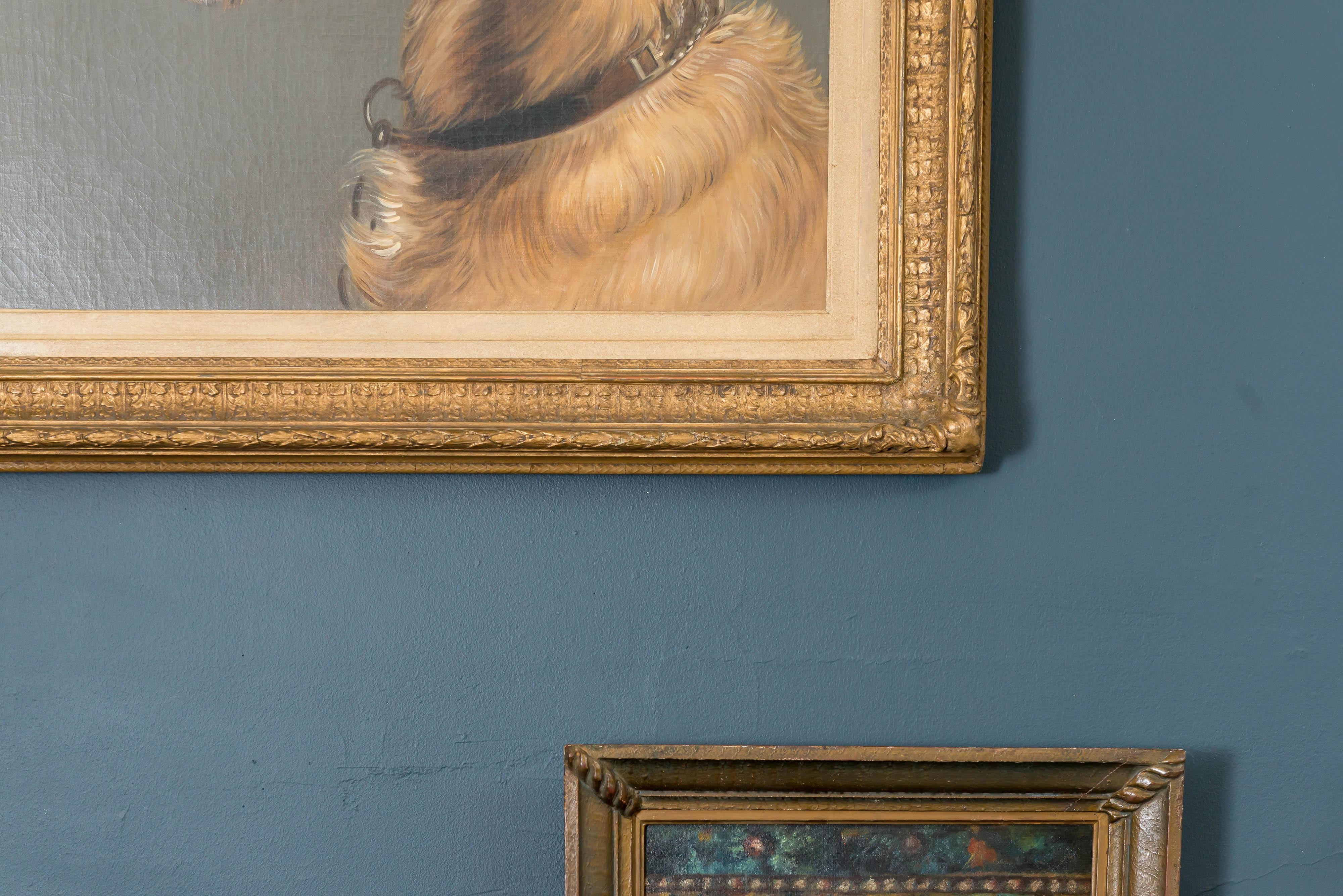 Victorien Portrait d'un chien, huile sur toile anglaise du 19ème siècle, d'après Edwin Landseer en vente