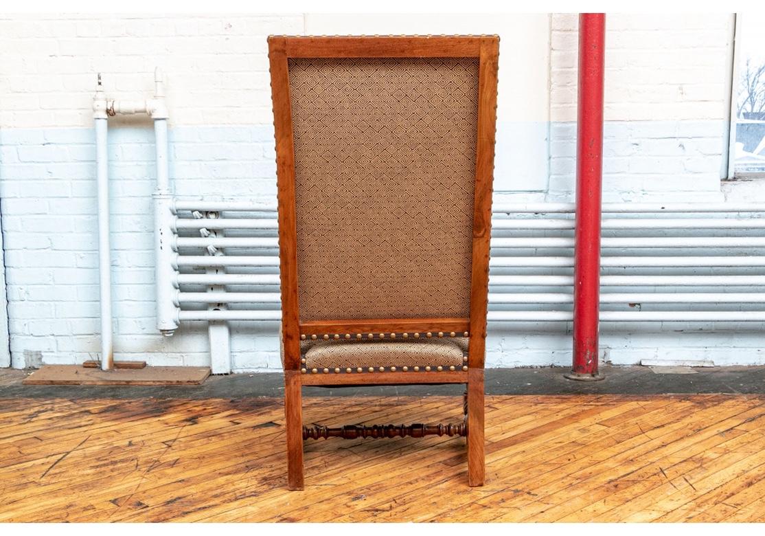 Fine 19th Century English Walnut Tall Back Hall Chair For Sale 3