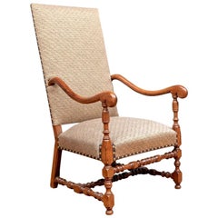 Magnifique chaise d'appoint anglaise à haut dossier en noyer du 19ème siècle