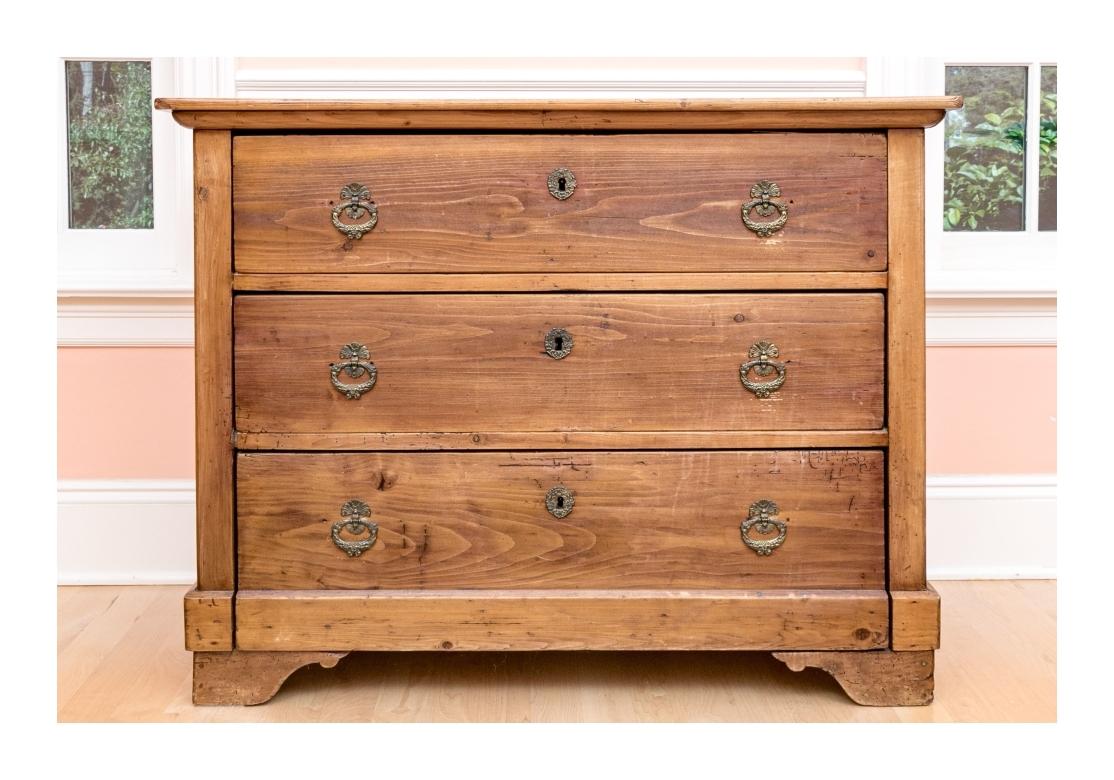 Fine 19th C. European Stripped Pine Cottage Chest For Sale 9
