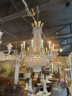 A.I.C.. Lustre Empire en bronze et cristal