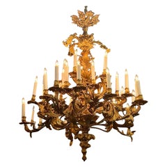 Fine 19th c. French Gilt Bronze Chandelier