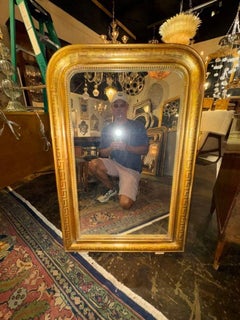 Fine 19th c. French Louis Philippe Mirror with Greek Key Frame
