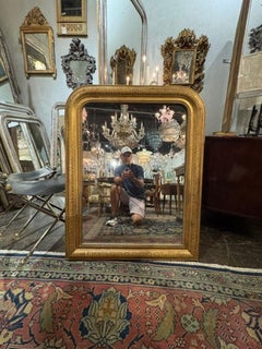 Fine 19th c. French Louis Philippe Mirror with Greek Key Frame