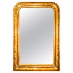 Fine 19th c. French Louis Philippe Mirror with Greek Key Frame