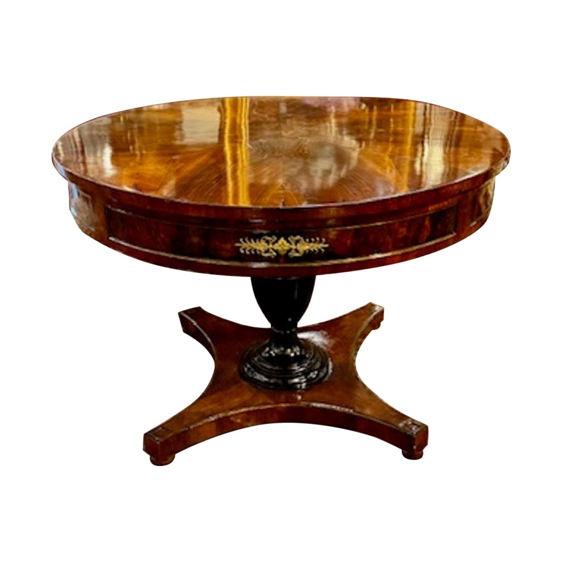 Fine 19th c. German Walnut and Ebony Center Table For Sale