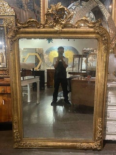 Fine 19th c. Louis Philippe Carved and Giltwood Mirror