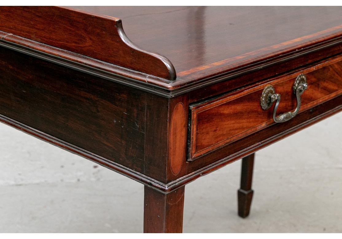 Fine 19th Century Sheraton Style Mahogany Writing Table In Distressed Condition For Sale In Bridgeport, CT