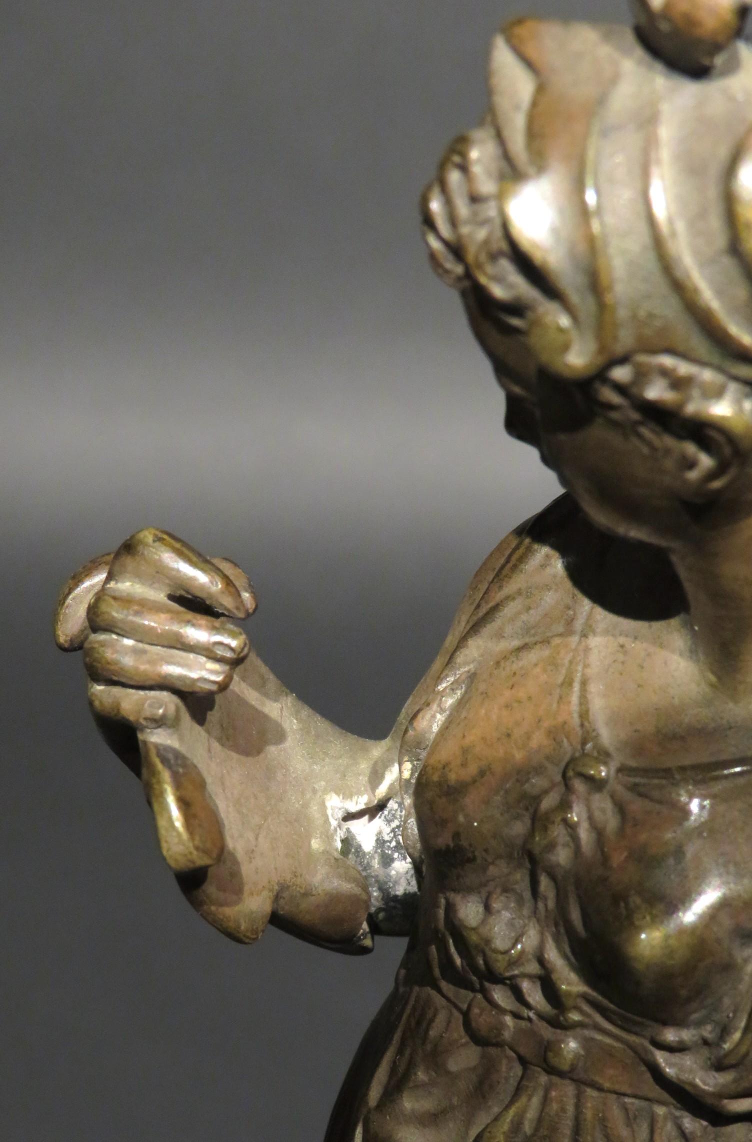 Allegorische Bronze der Thalia, griechische Göttin der Komödie und Poesie im Grand Tour-Stil im Angebot 1