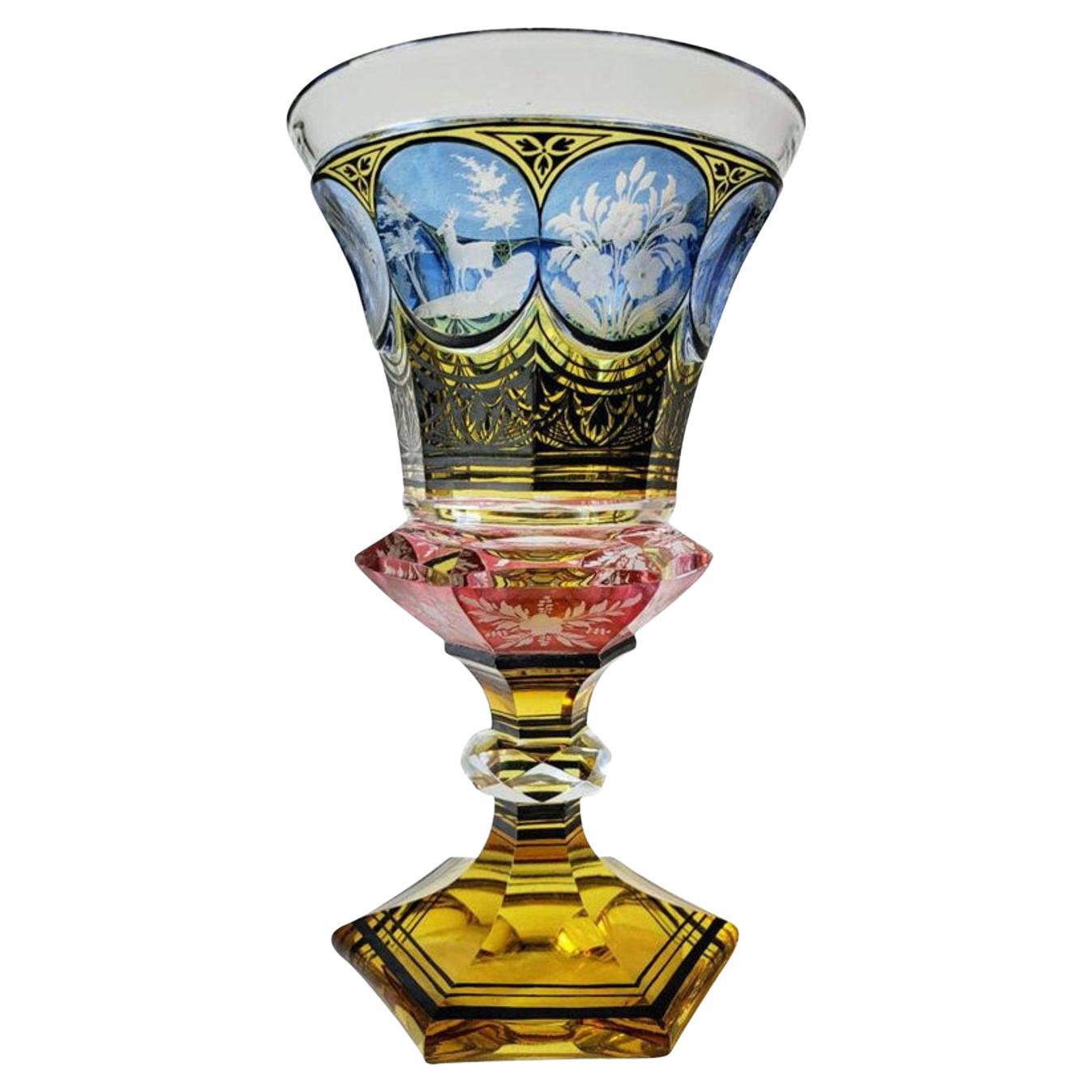Fine 19th Century Bohemian Art Glass Cup