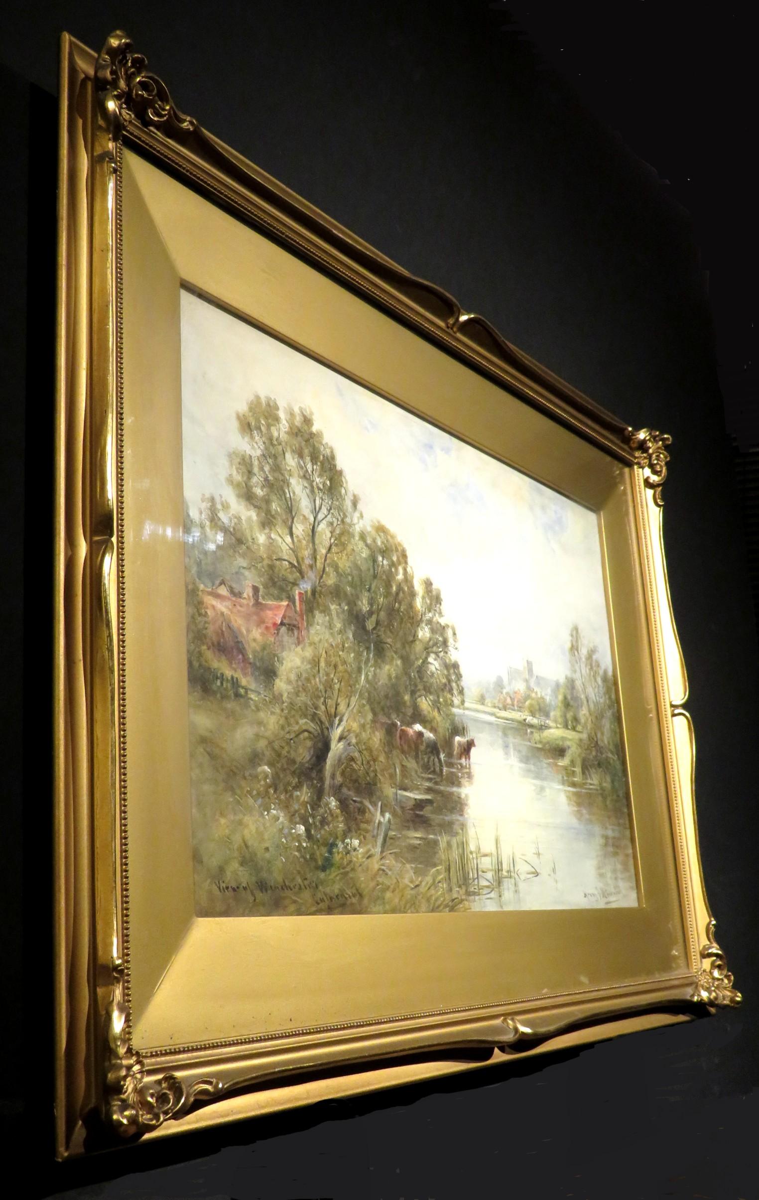 Hand-Painted A Very Fine 19th Century British Watercolor Landscape by Henry John Kinnaird For Sale