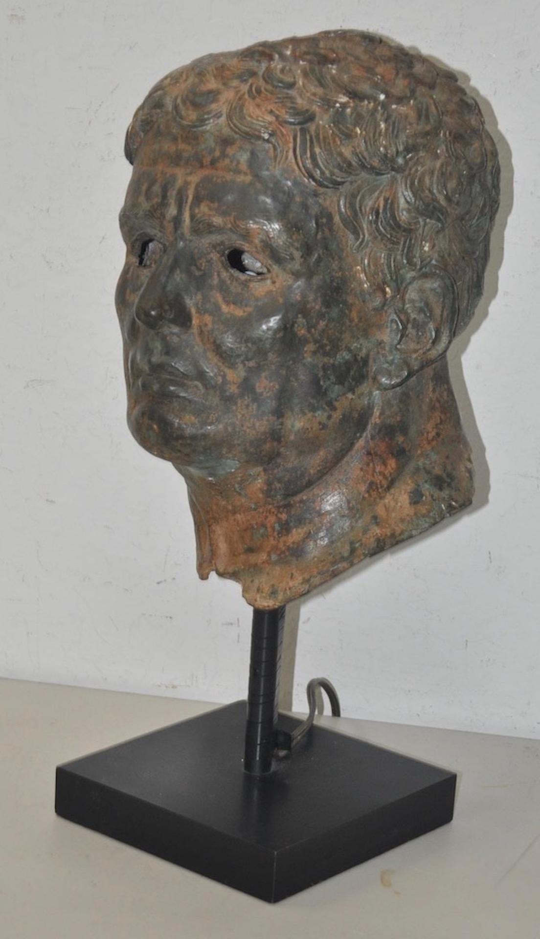 Classical Roman 19th Century Bronze Head after Greek Antiquities