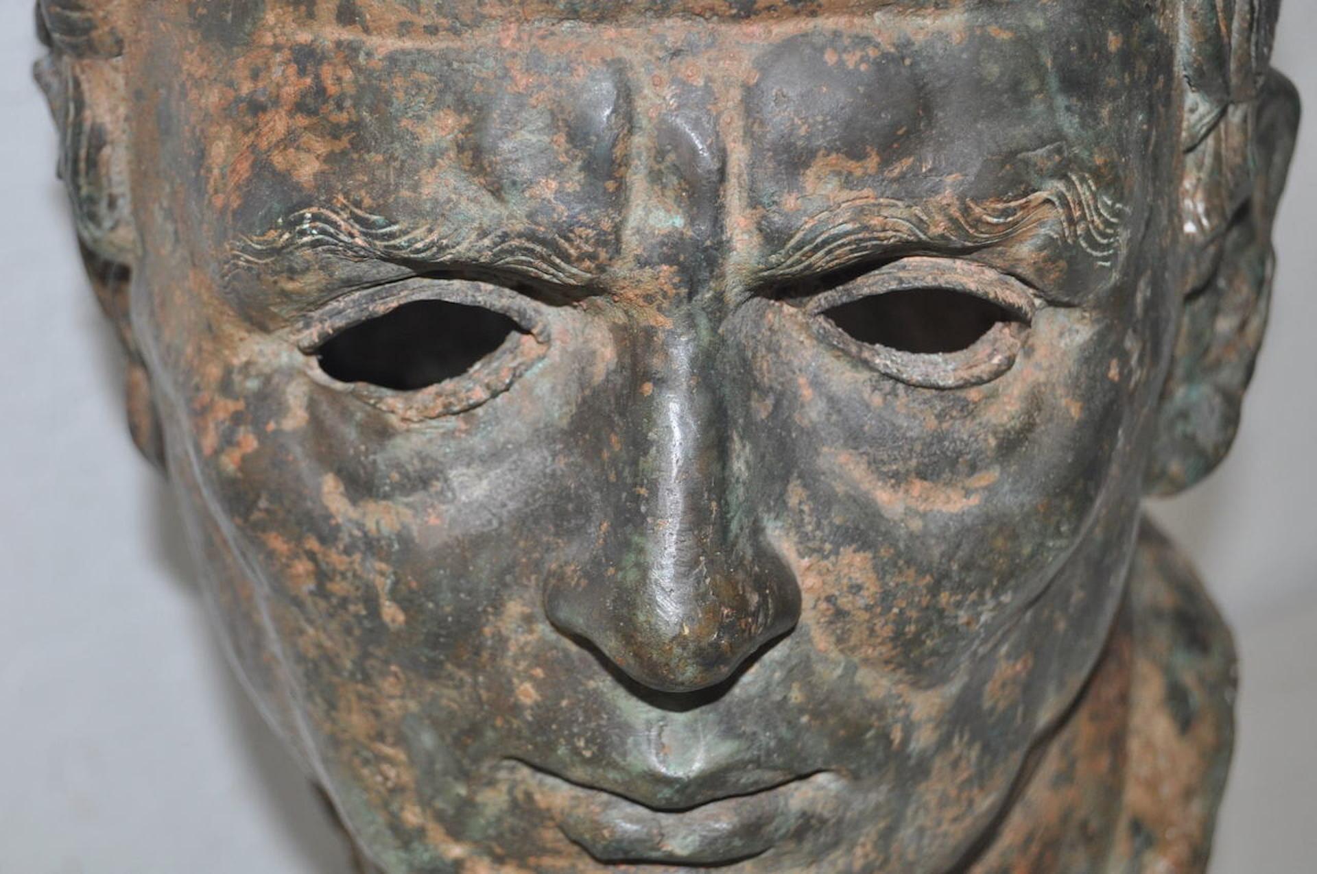 Cast 19th Century Bronze Head after Greek Antiquities