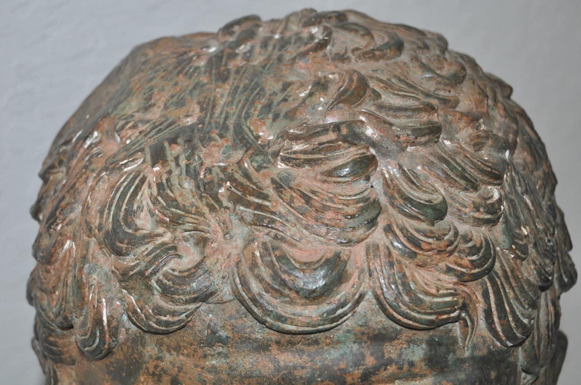 19th Century Bronze Head after Greek Antiquities In Good Condition In San Francisco, CA
