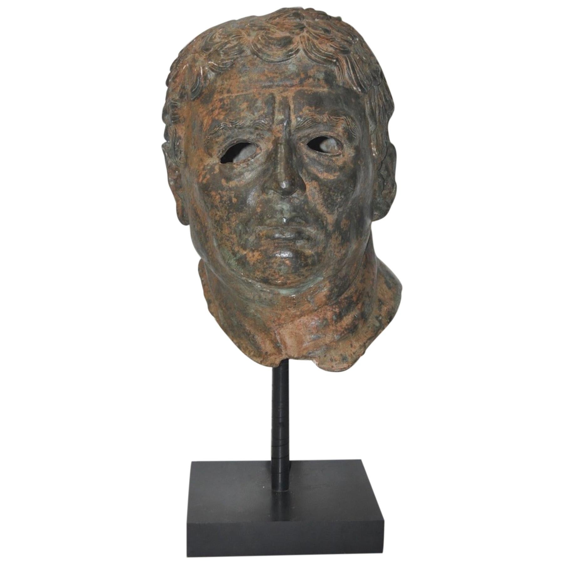 19th Century Bronze Head after Greek Antiquities