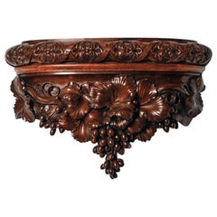 Fine 19th Century Carved Mahogany Wall Bracket