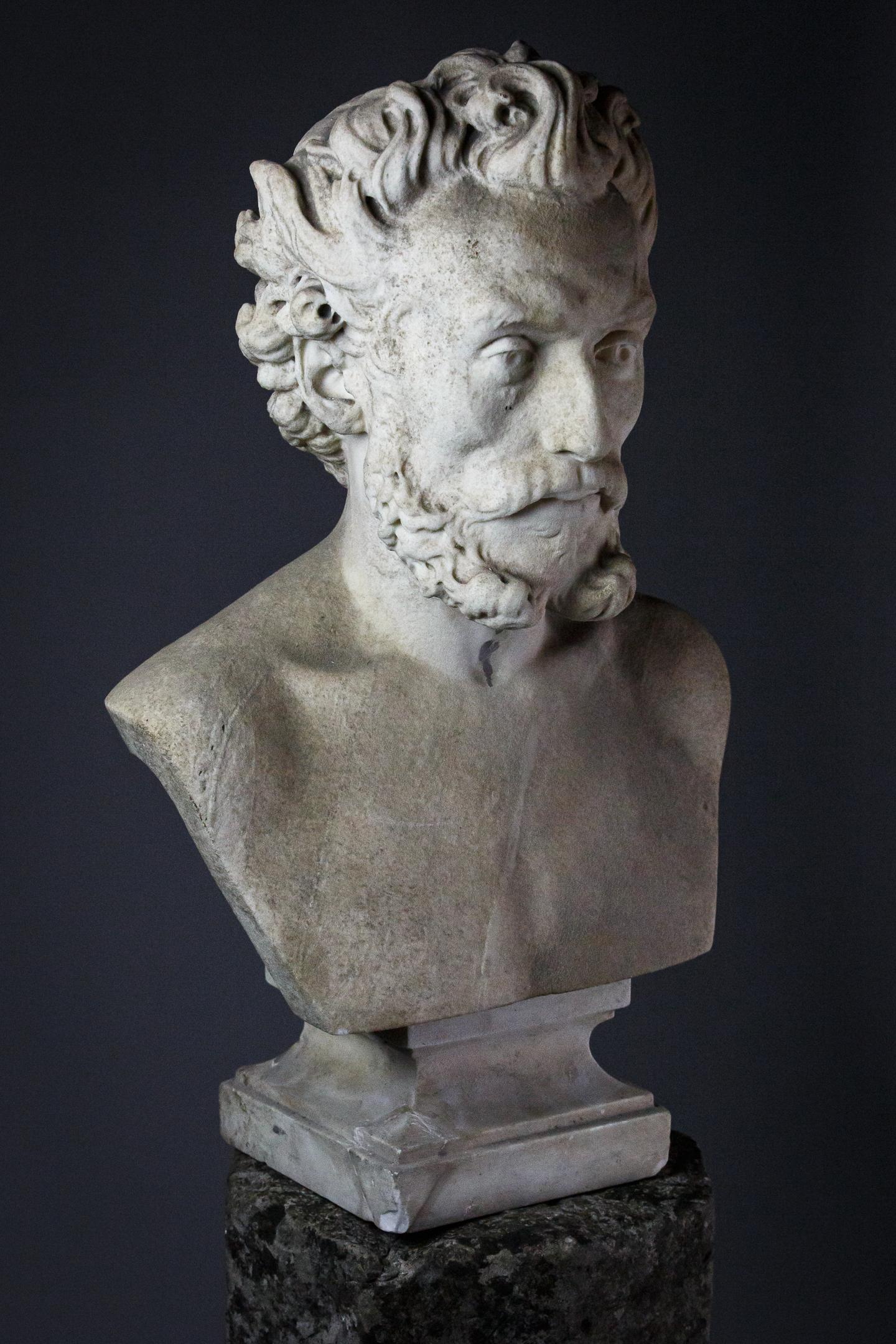 Hand-Carved Fine 19th Century Carved Marble Bust of a Gentleman