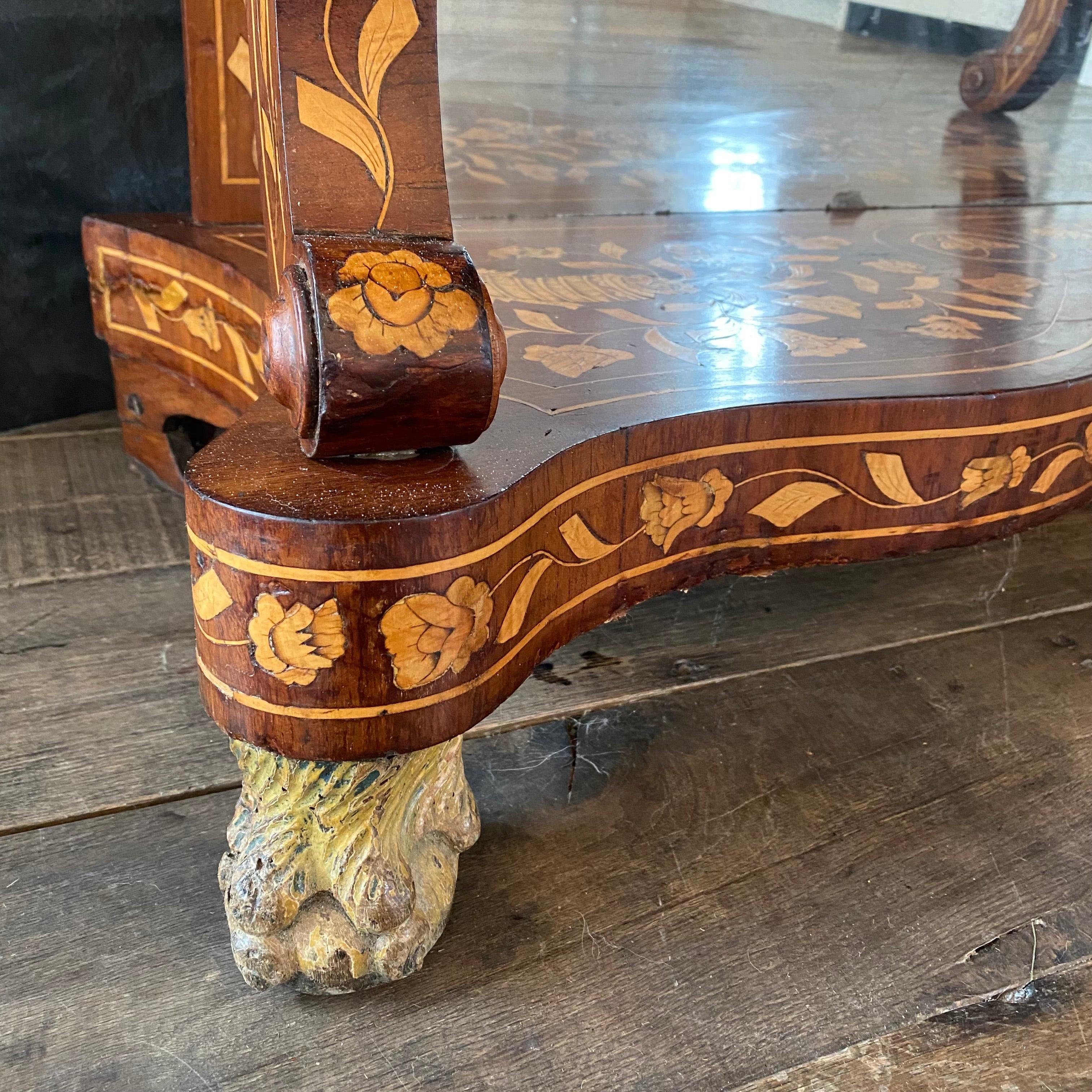 Fine 19th Century Dutch Mahogany and Marquetry Inlaid Dressing Table In Good Condition For Sale In Hopewell, NJ