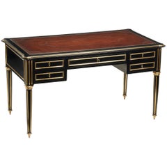 Antique Fine 19th Century Ebonized and Brass-Mounted French Writing Desk