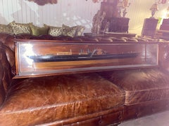 Raffinato modello di barca a vapore Schooner inglese del XIX secolo in mogano con custodia personalizzata