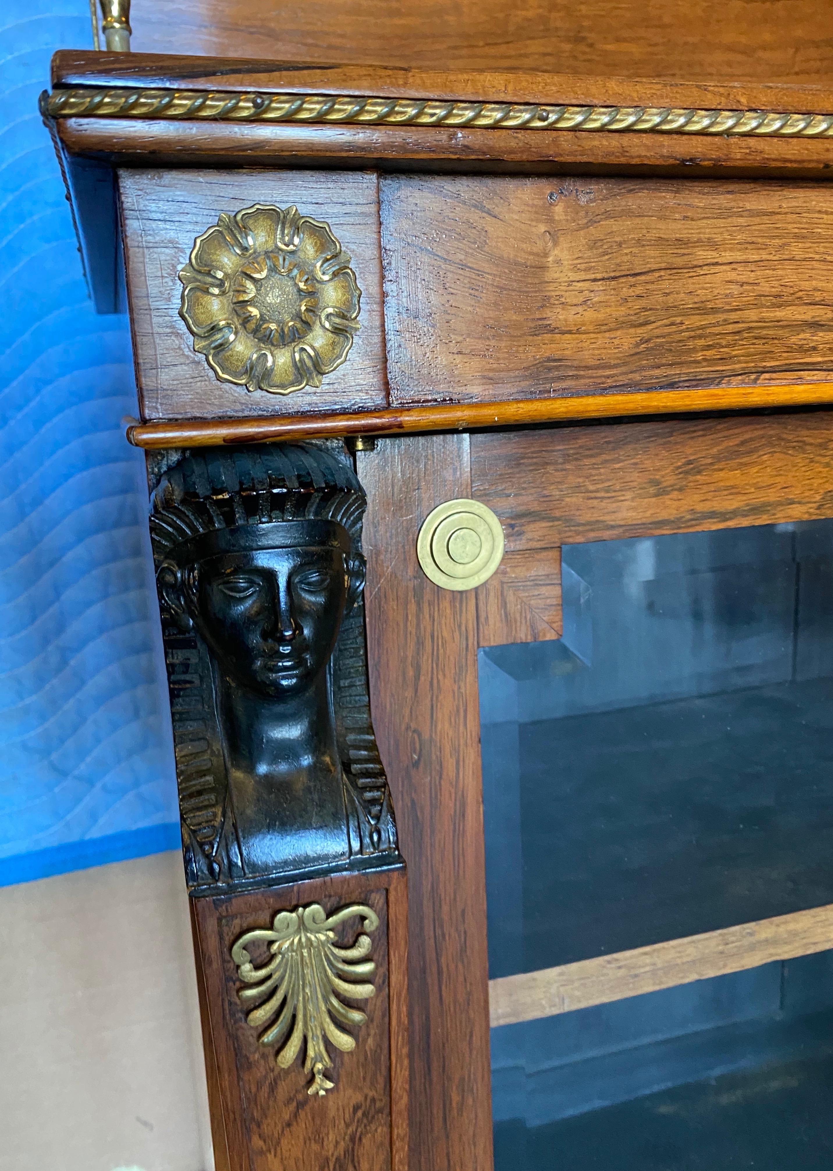 Fine 19th Century English Regency Bronze Mounted Rosewood Chiffonier For Sale 4