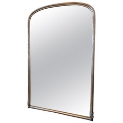 Fine 19th Century English Silver Giltwood Arch Top Mirror