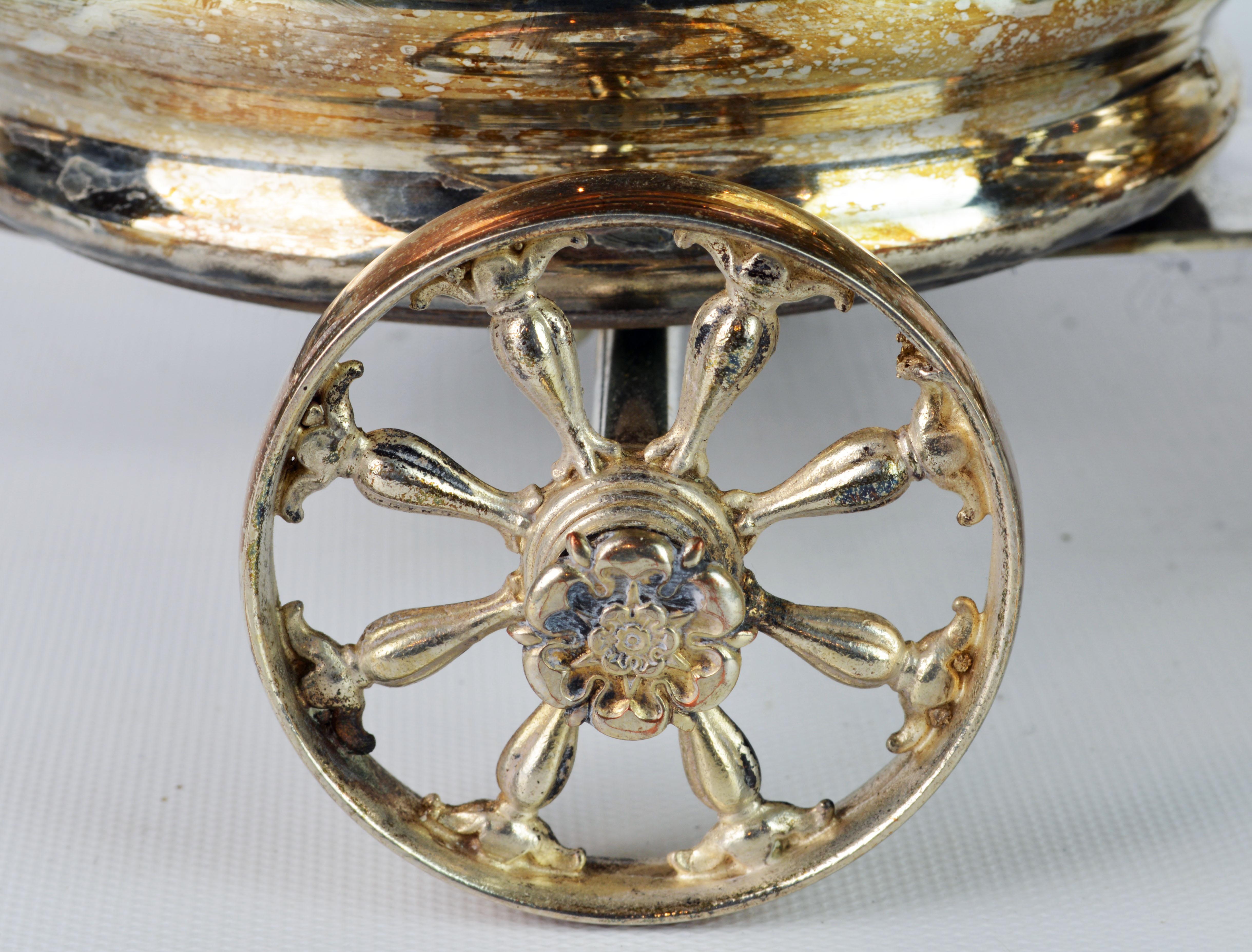 Fine 19th Century English Silver Plate Double Wine Trolley or Decanter Wagon 4