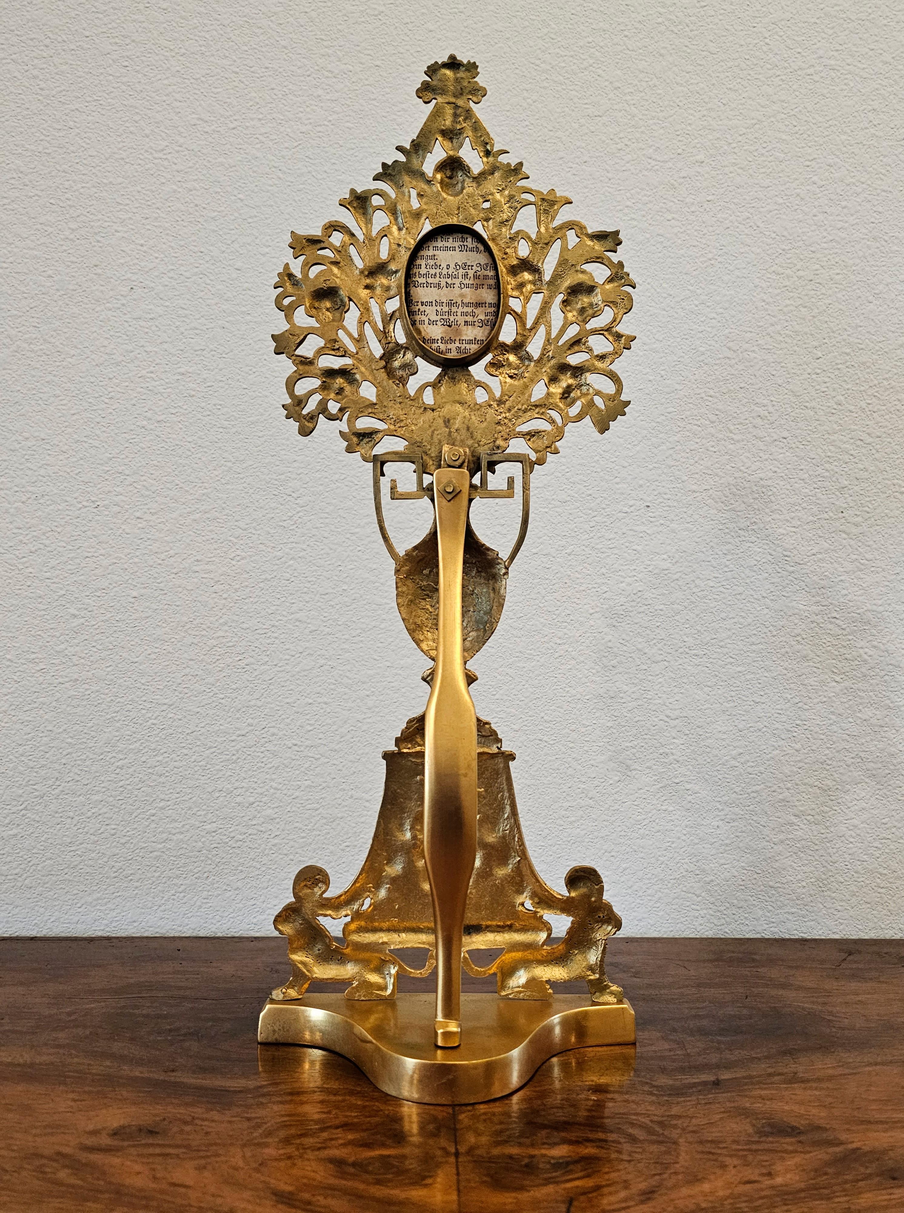 Ostensoir Reliquaire en bronze doré et bronze ornemental du 19ème siècle en vente 7