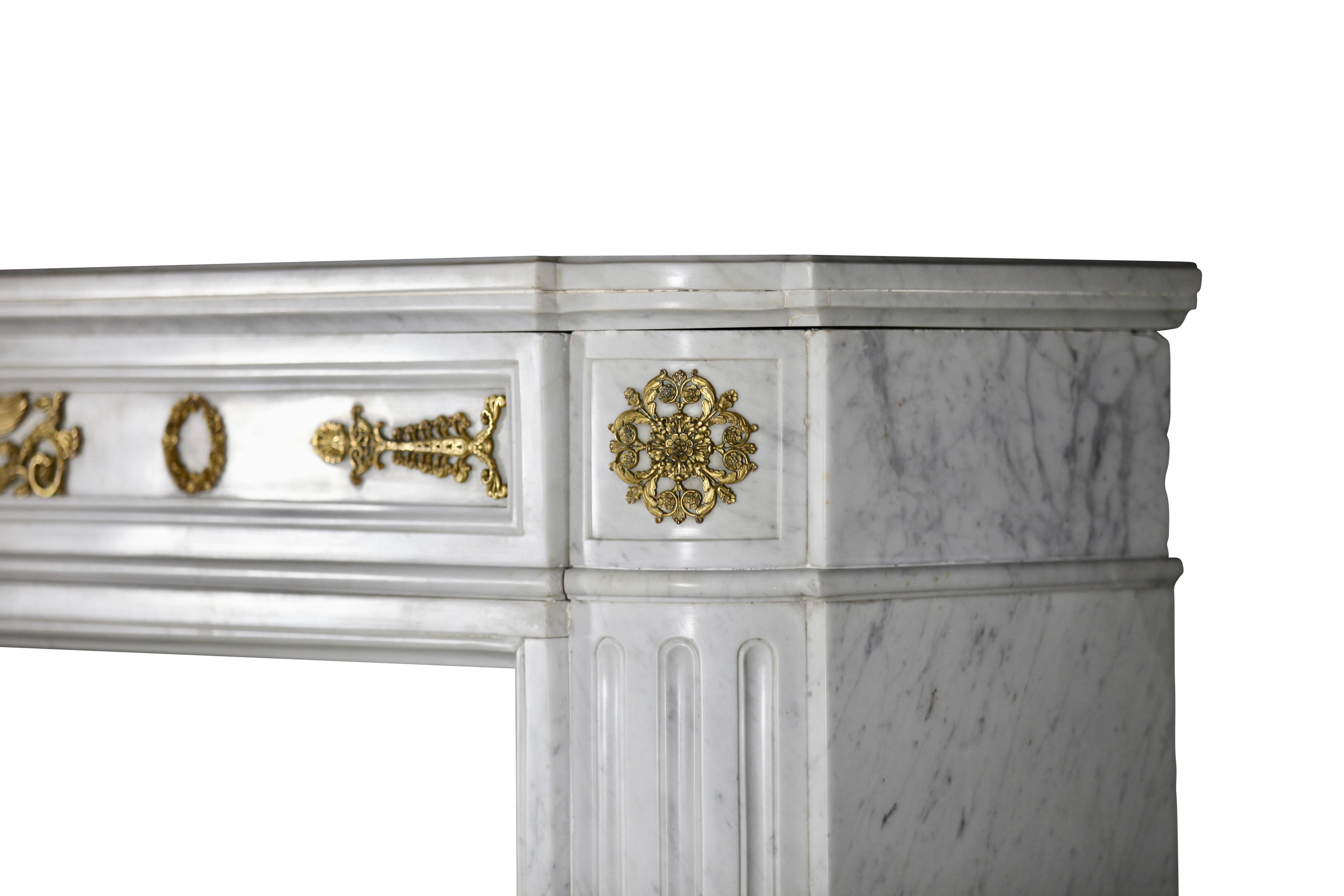Fine 19th Century European Original Antique Fireplace Mantle from Empire Period For Sale 3