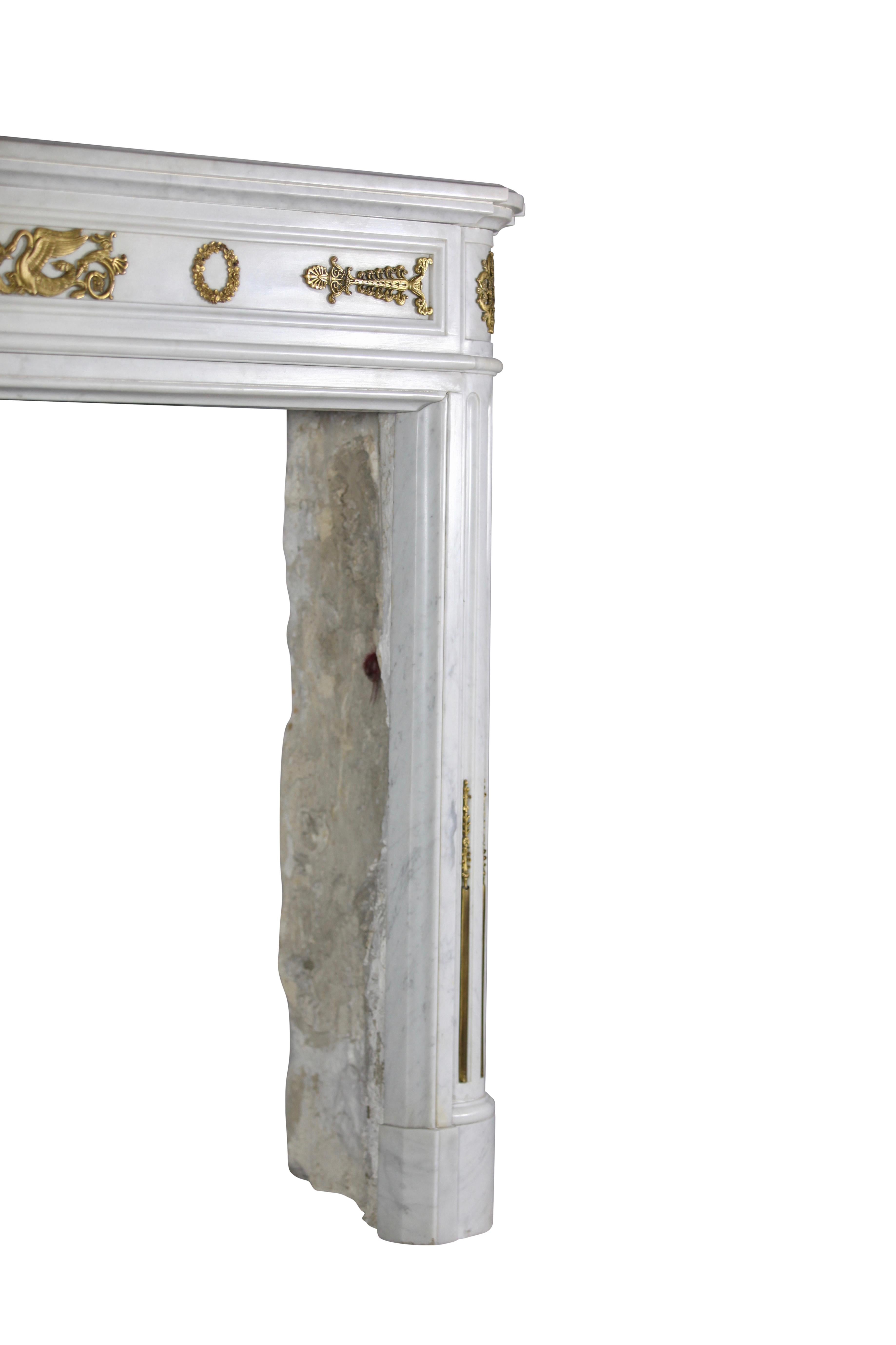 Fine 19th Century European Original Antique Fireplace Mantle from Empire Period For Sale 6