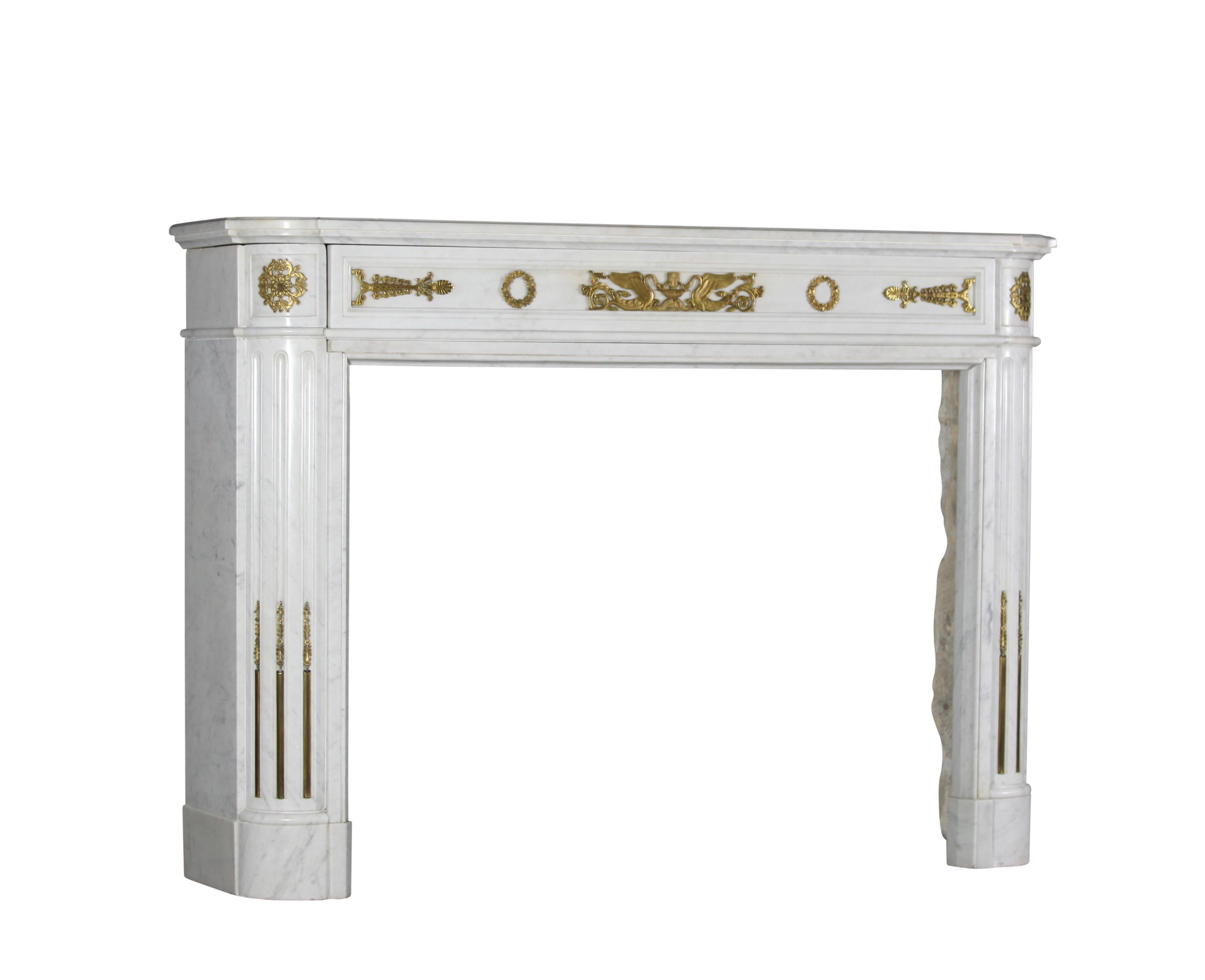 French Fine 19th Century European Original Antique Fireplace Mantle from Empire Period For Sale