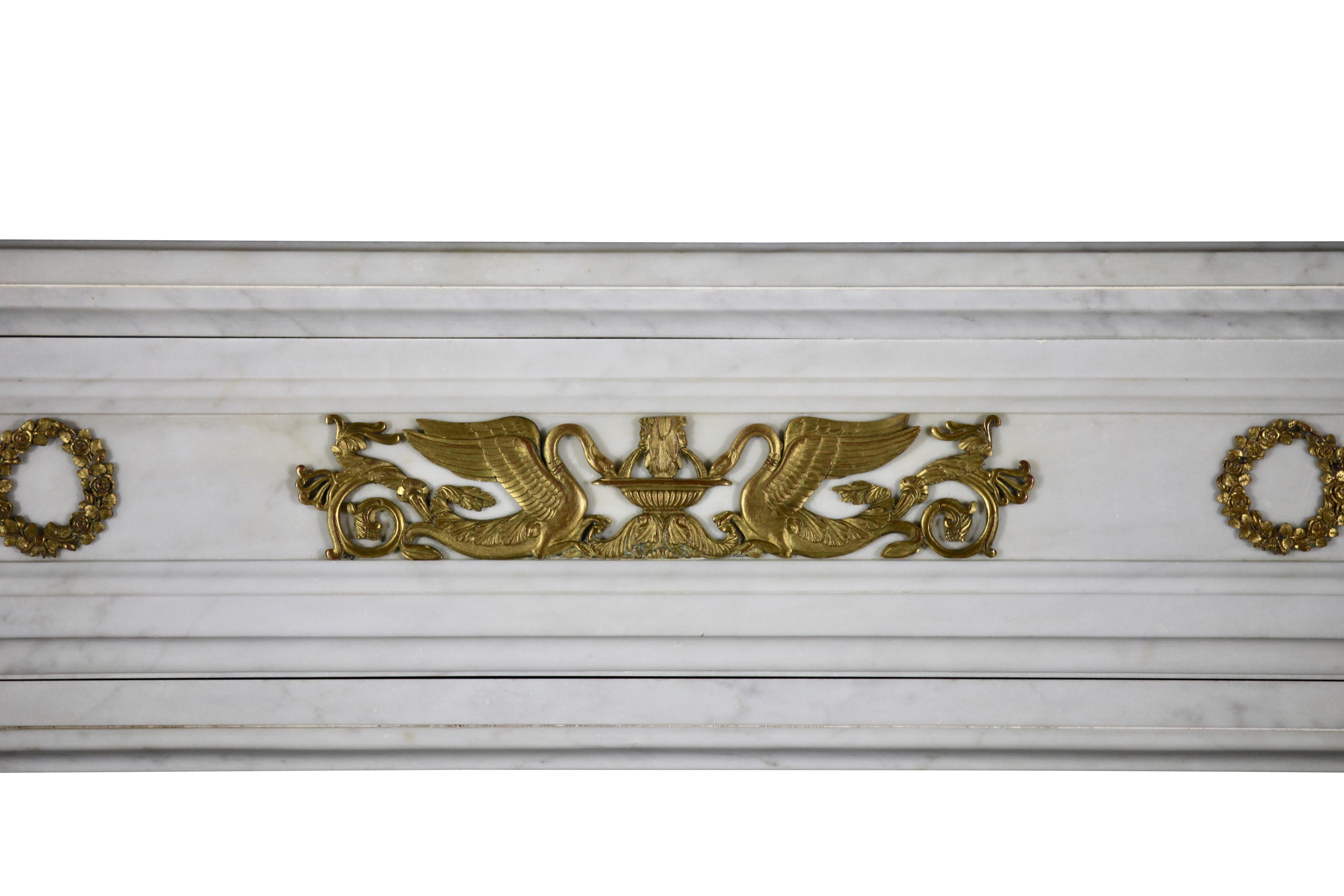 Polished Fine 19th Century European Original Antique Fireplace Mantle from Empire Period For Sale