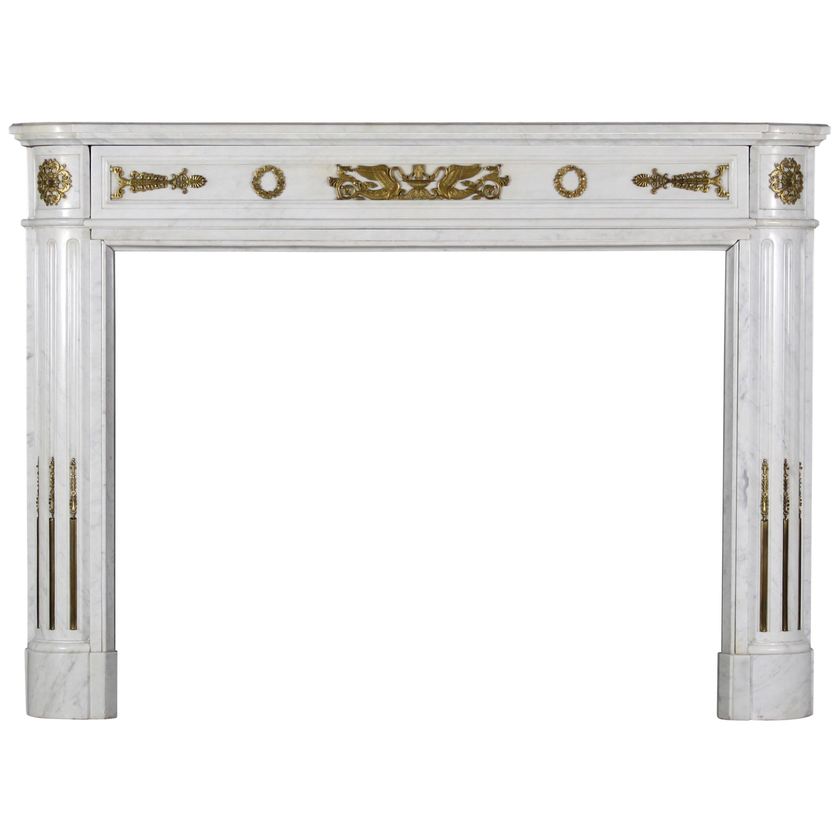 Fine 19th Century European Original Antique Fireplace Mantle from Empire Period For Sale