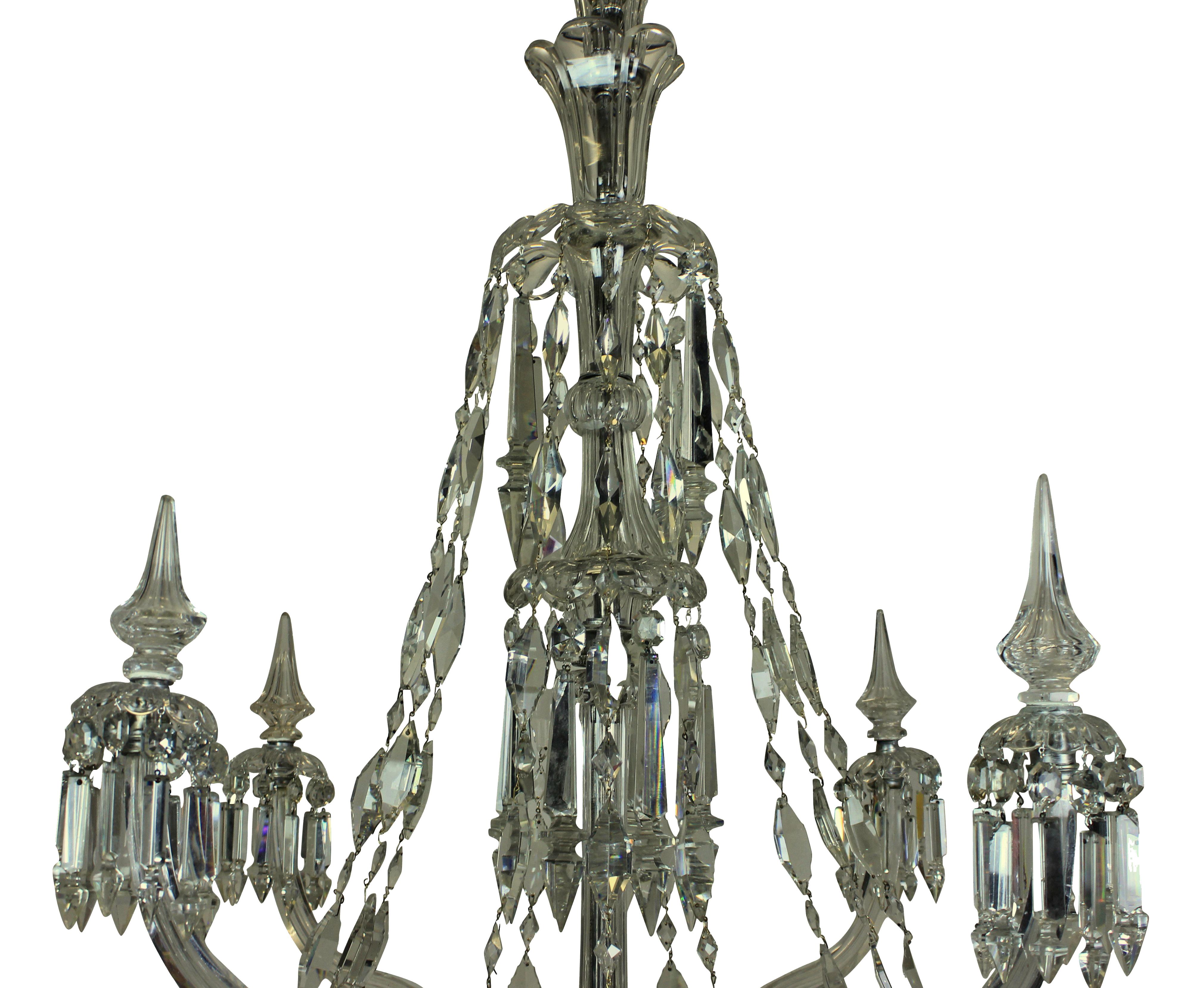 Fine 19th Century F & C Osler Cut-Glass Chandelier In Good Condition In London, GB