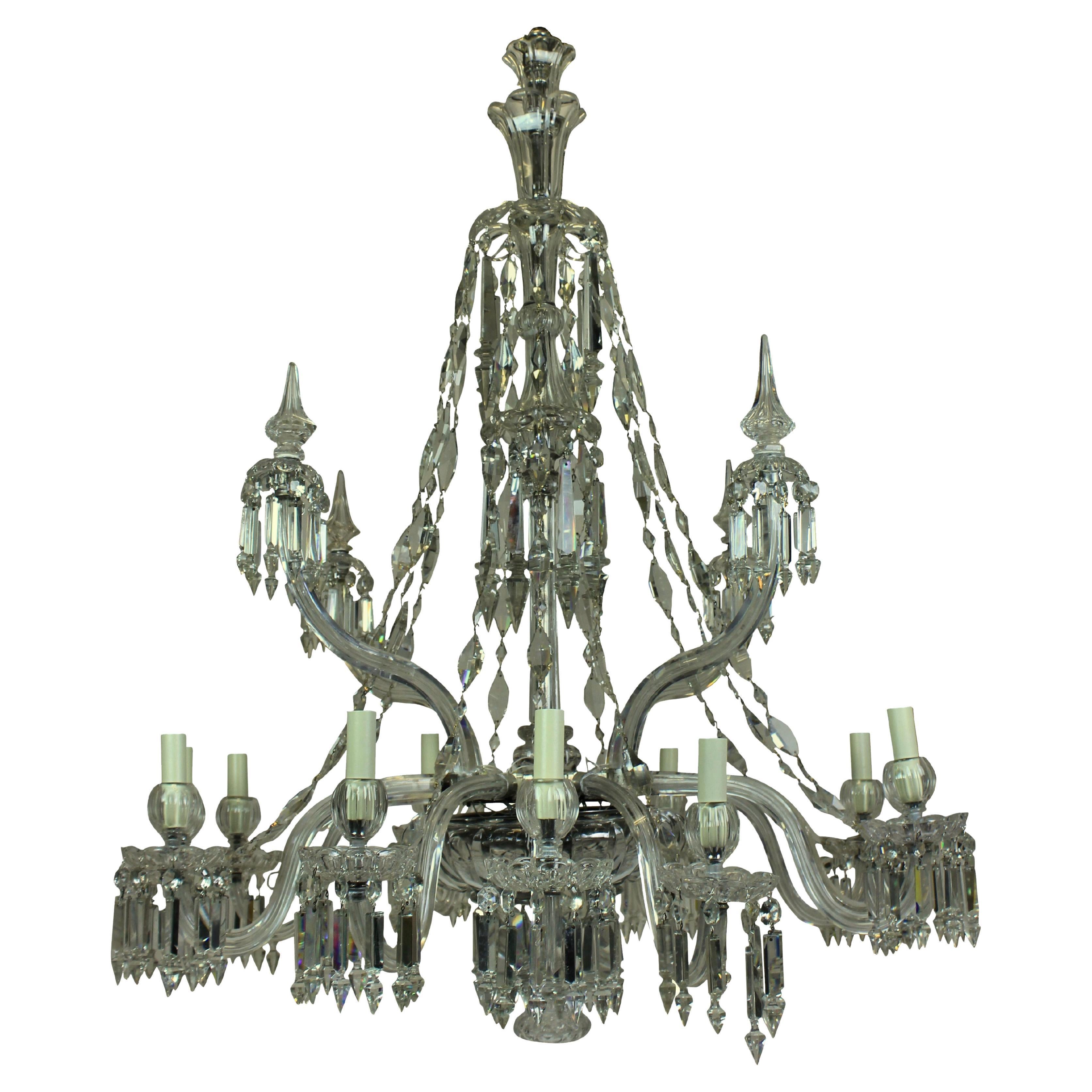 Fine 19th Century F & C Osler Cut-Glass Chandelier