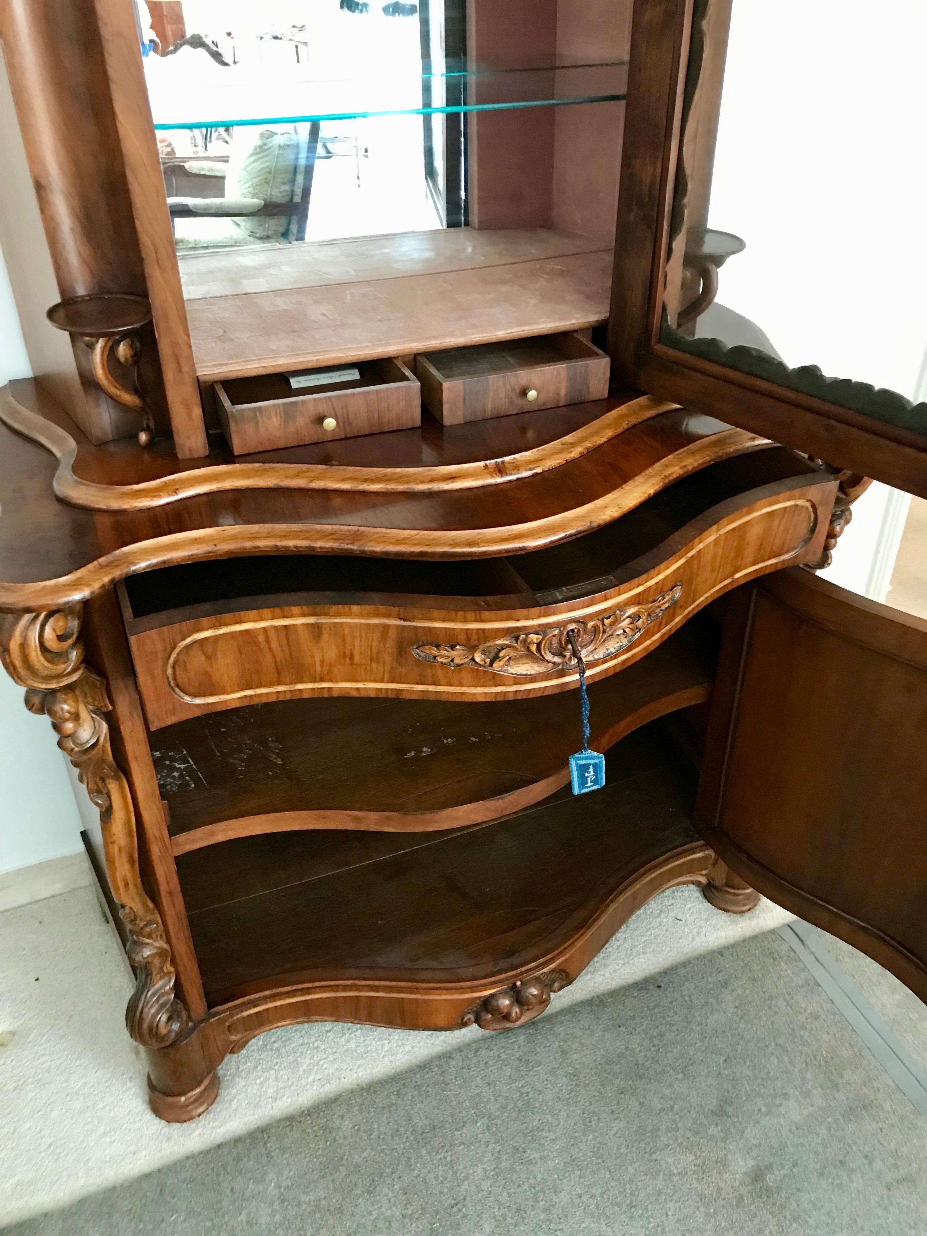 Mirror Fine 19TH Century Flemish Side Cabinet For Sale
