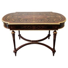 Fine 19th Century French Amboyna Marquetry Centre Table