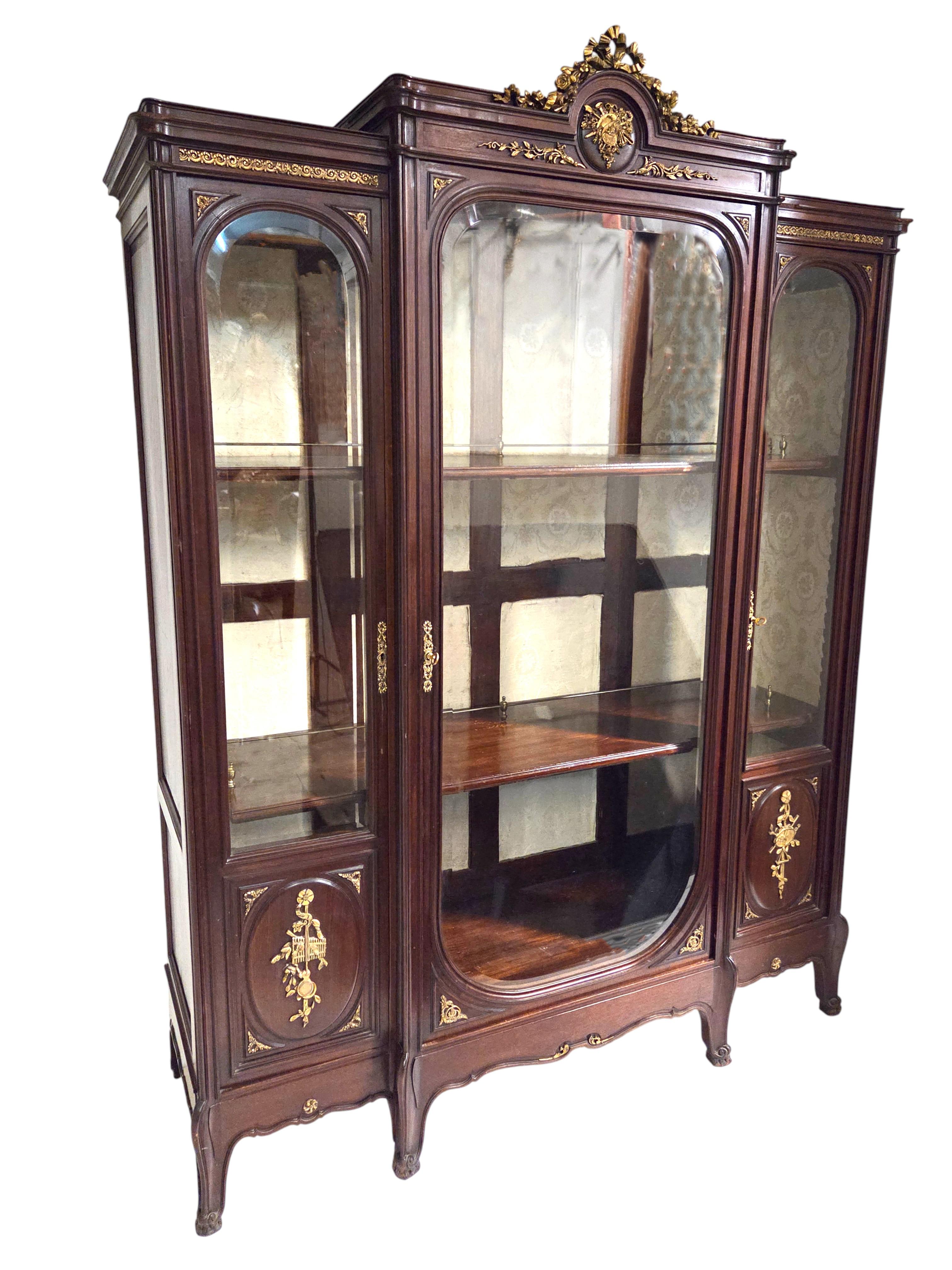 Luigi XVI Raffinata vetrinetta francese del XIX secolo montata su bronzo / vitrine Henri Dasson in vendita