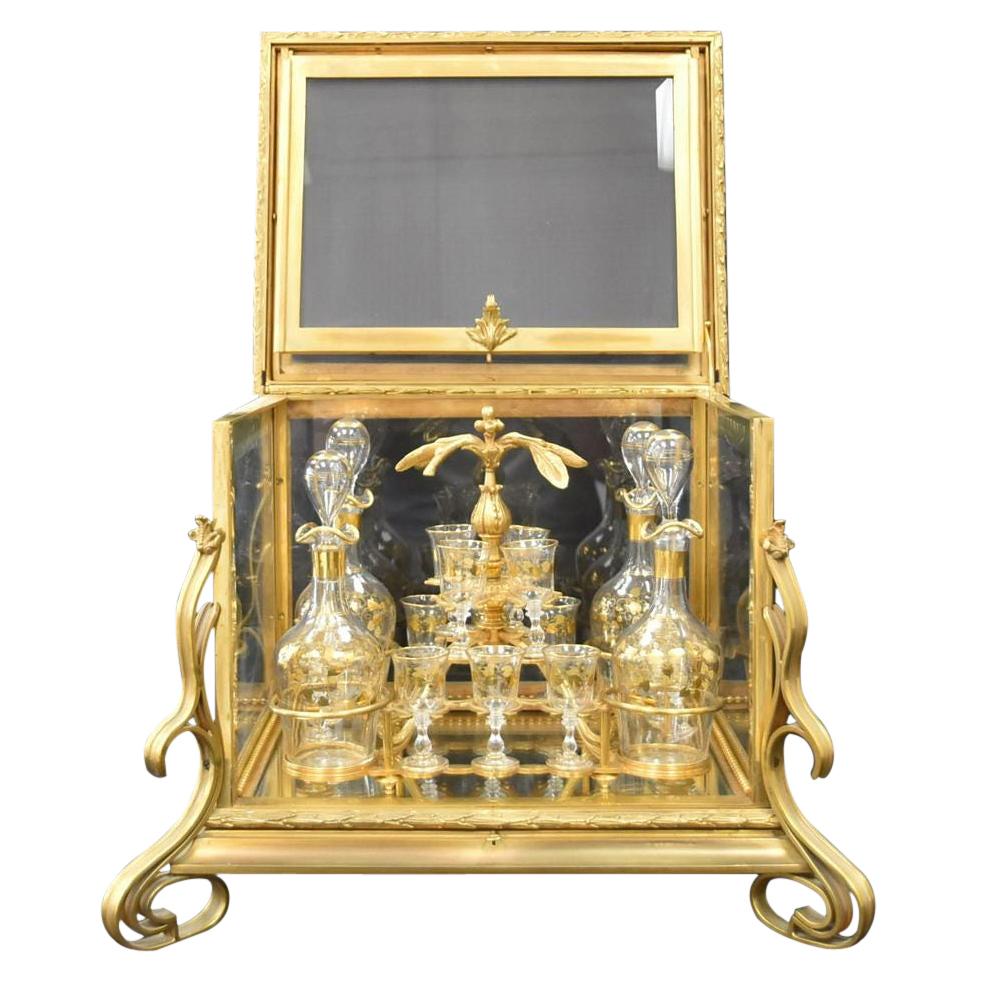 Tantale en bronze doré et cristal taillé du XIXe siècle
