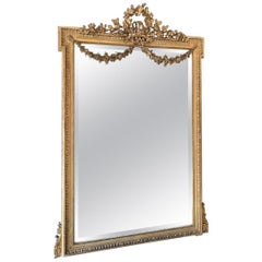 Fine 19th Century French Louis XVI Carved and Gilt Mirror